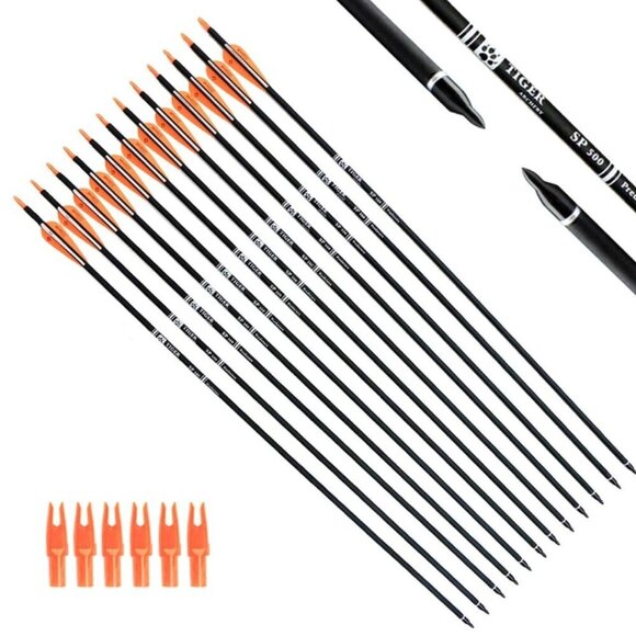30Inch Carbon Arrow Practice Hunting Arrows with Removable Tips for Compound & R - Picture 1 of 5